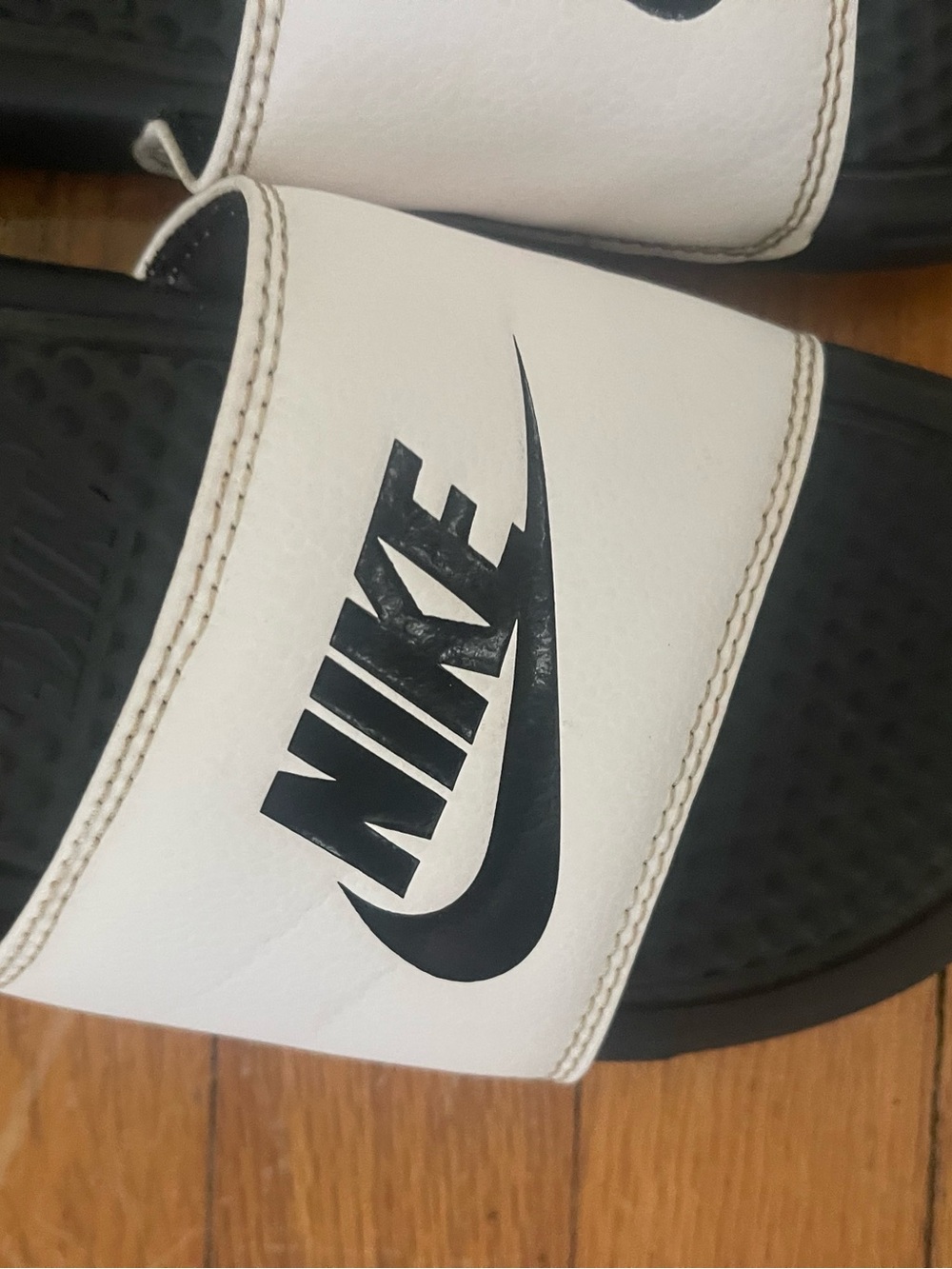 Nike Kids Black and White Slide Sandals with Logo Strap - Picture 4 of 4